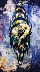 Obraz premium Abstract dragon, stylized, vibrant