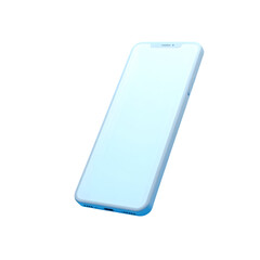 Modern smartphone with a blank screen isolated on transparent background