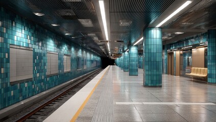 Obraz premium Chronos Transit Subterranean Cityscape