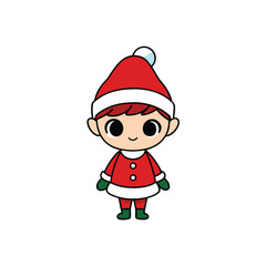 A festive chibi style Christmas character on a plain white background vector illustration