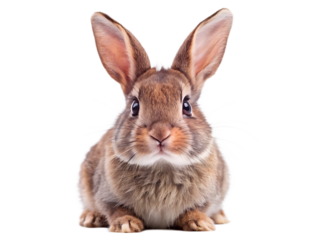  studio portrait of cute rabbit  isolated on white background png ai generated