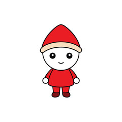 An adorable chibi style Christmas character against a white background vector illustration