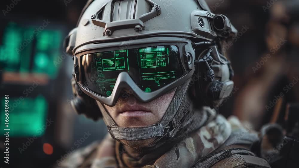 Poster medium shot capturing a sleek nightvision fusion helmet during live testing with crisp focus on the 