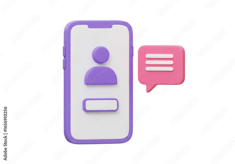 Aufkleber smartphone with chat bubble and user profile icon isolated on transparent background