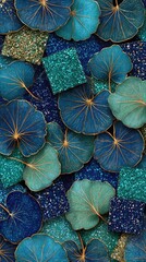 Aqua Floral Texture