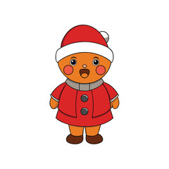 A singing Christmas caroler on a plain white background vector illustration