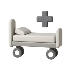 Fototapeta premium Hospital Bed Illustration Featuring Medical Symbol for Healthcare Facilities and Services Depicting Patient Care