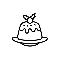 A traditional Christmas pudding on a white background vector illustration