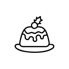A delicious Christmas pudding isolated on a white background vector illustration