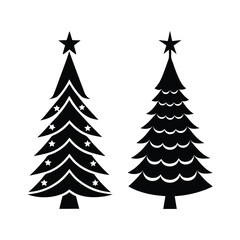 A Christmas tree in flat and 3D styles on a white background vector illustration
