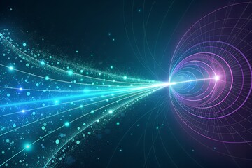 Fototapeta premium Abstract Digital Data Flow and Energy Transfer Visualization for High-Speed Connectivity Concepts
