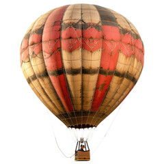 and keyword list based on the image.. Distressed Hot Air Balloon Flying Solo Against a Black Sky
