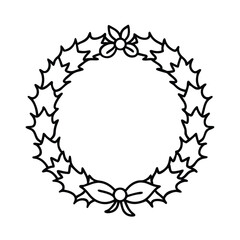 A festive Christmas wreath in a watercolor style against a white background vector illustration