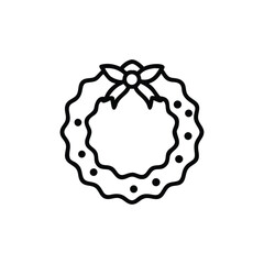 A Christmas wreath in a watercolor style on a white background vector illustration