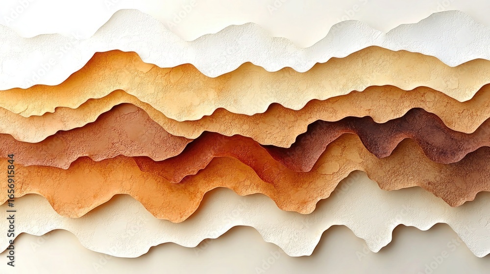 Poster layered abstract landscape in neutral, earthy colors with paper texture. perfect for adding depth to