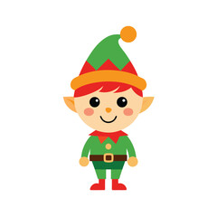 A cute Christmas elf character on a white background vector illustration