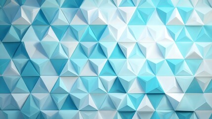 A refreshing geometric landscape of sky blue and white a modern art piece in triangular design and