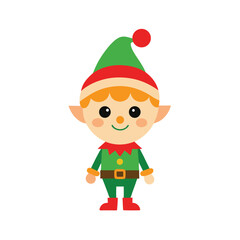 A simple illustration of a Christmas elf on a white background vector illustration