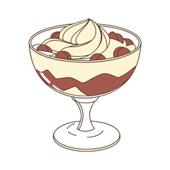 A glass of eggnog on a plain white background vector illustration