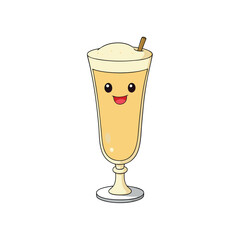 A festive glass of eggnog on a white background vector illustration