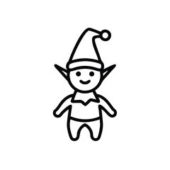 A festive elf on the shelf on a plain white background vector illustration