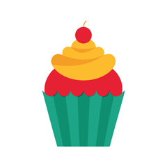 A festive cupcake on a white background vector illustration