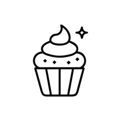 A variety of colorful festive cupcakes vector illustration