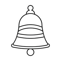 A simple Christmas bell icon in a flat style vector illustration