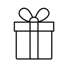 A Christmas gift icon in a flat style vector illustration