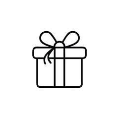 An icon of a Christmas gift in a flat style vector illustration