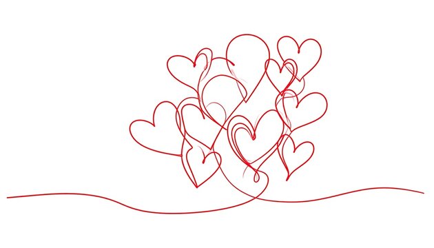 Abstract red heart design on white background.