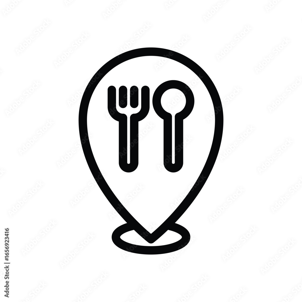 Poster food location outline icon vector design good for web or mobile app