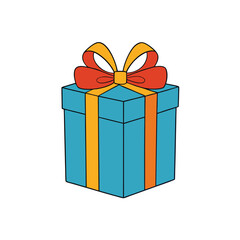 A present in a gift box with a ribbon and bow on a white background vector illustration