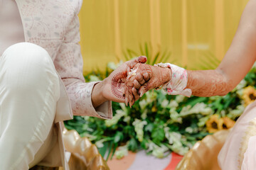 Haldi Ritual in Indian Wedding | Traditional Pre-Wedding Ceremony, Bride & Groom Haldi Function, Turmeric Ritual, Haldi Decoration Ideas, Cultural Wedding Customs