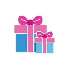 Several gift boxes with colorful ribbons and bows on a white background vector illustration