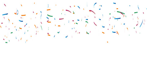 Multicolored confetti falls from the sky. confetti, serpentine, tinsel on a transparent background. Holiday, birthday.