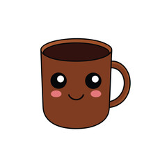 A hot chocolate mug on a white background vector illustration