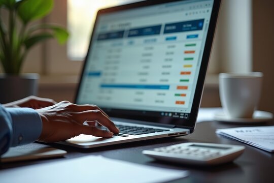 Documenting the Modern Professional: A Photo Series of an African American Accountant's Daily Routine Utilizing Electronic Invoice Software - Powered by Adobe