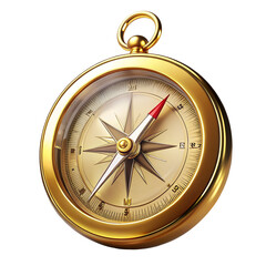 golden compass isolated on white