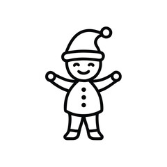 A kid in a Christmas Santa costume on a white background vector illustration