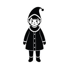 A cute kid dressed as Santa on a white background vector illustration