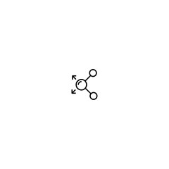 Silhouette vector Icon Editable of simple line drawing of a molecule with atoms and bonds