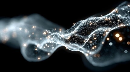 Abstract digital wave of particles. Futuristic point wave. Technology background vector. Vector illustration
