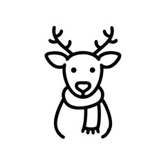 Fototapeta premium A reindeer with a scarf on a white background vector illustration