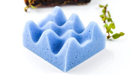 Light blue foam support with textured waves.
