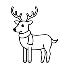 Obraz premium A simple illustration of a reindeer with a scarf on a white background vector illustration