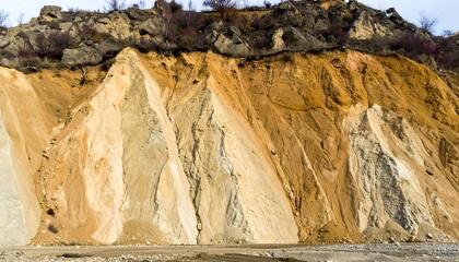 Colorful layered hillside