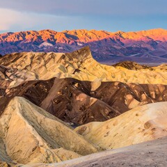Colorful mountain range at dawn