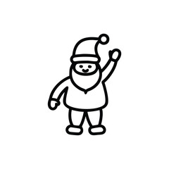 Santa Claus in a waving pose on a white background vector illustration