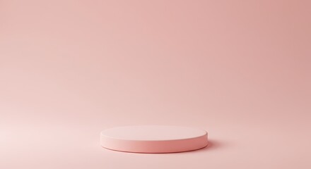 Minimalist Pink Podium Display: Product Showcase, Soft Lighting, Empty Space, 3D Render.